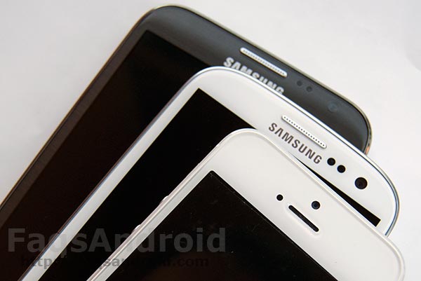 Samsung Galaxy Note 2 vs Samsung Galaxy S3 vs iPhone 5