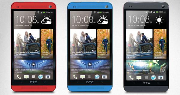 HTC One en rojo y azul