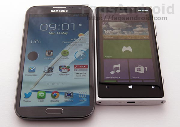 Comparativa entre el Samsung Galaxy Note 2 y el Nokia Lumia 920