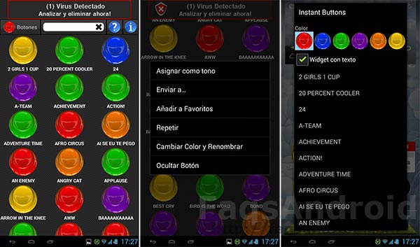 Diez aplicaciones Android chorras: Instant Buttons