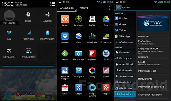 ProBAM para el Samsung Galaxy Note 2: Android 4.3 con Cyanogenmod 10.2