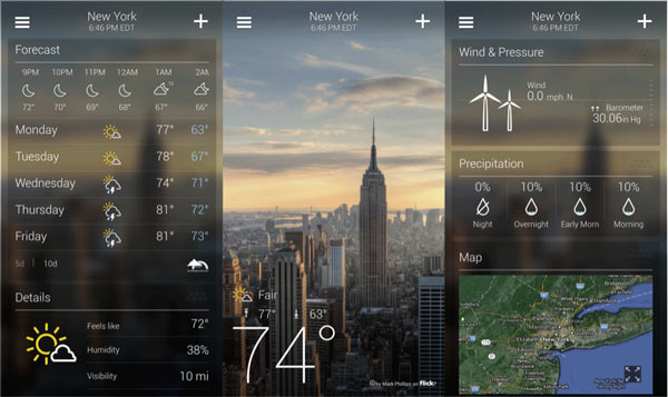 Yahoo Weather actualiza su aplicación android en el Google Play Store