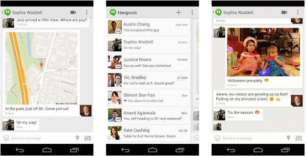 HangOuts da soporte a SMS y GIFs y se acerca a Whatsapp para android