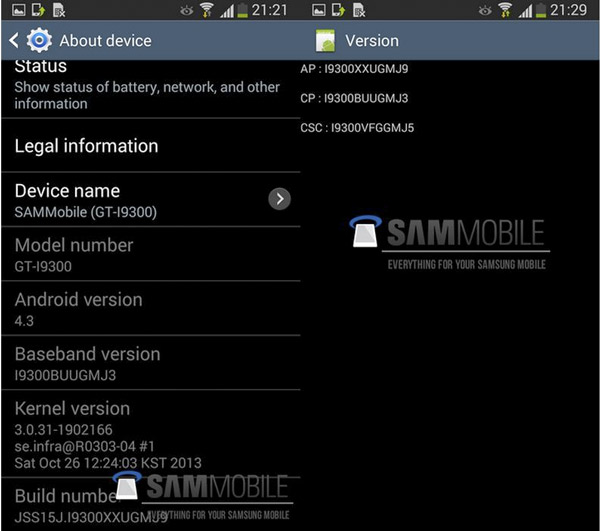 Se filtra la ROM oficial para actualizar Samsung Galaxy S3 a Android 4.3 Jelly Bean
