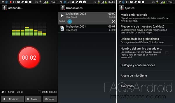 Las mejores aplicaciones para la grabación de sonido en Android: Smart Voice recorder