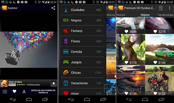 Cinco aplicaciones Android con las que cambiar los fondos de pantalla: Premium HD