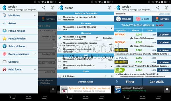 Análisis de Weplan, una aplicación Android para controlar nuestra factura telefónica