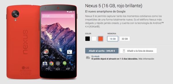 El Nexus 5 se seguirá vendiendo desde 349 euros