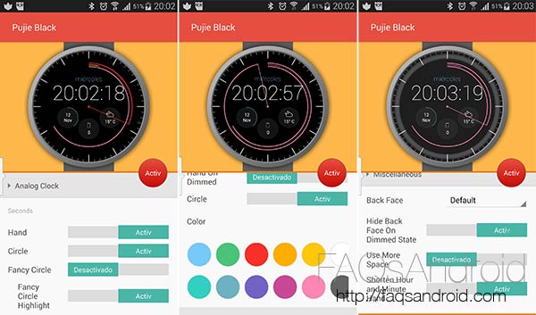 Pujie, el set de watchfaces para tu smartwatch con Android Wear que esperabas
