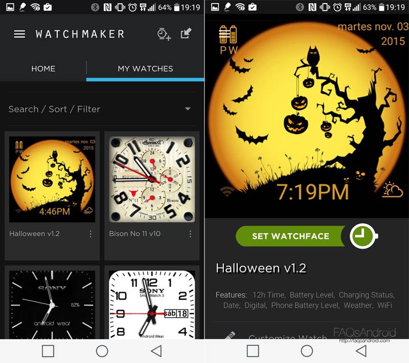 Descarga watch faces para tu Android Wear con Watchmaker y Facerepo