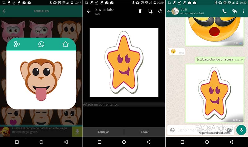 Smileys WhatsApp, envía stickers y emoticonos gigantes con un tap
