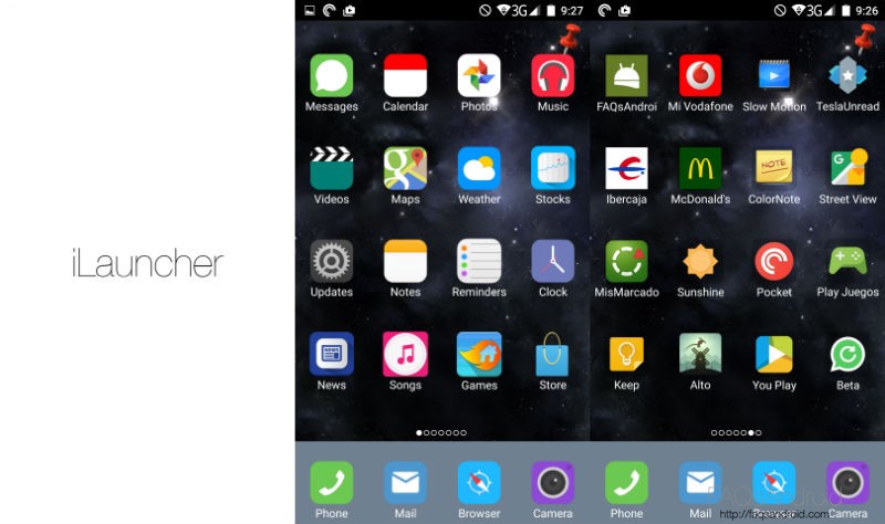 iOS en Android Launcher